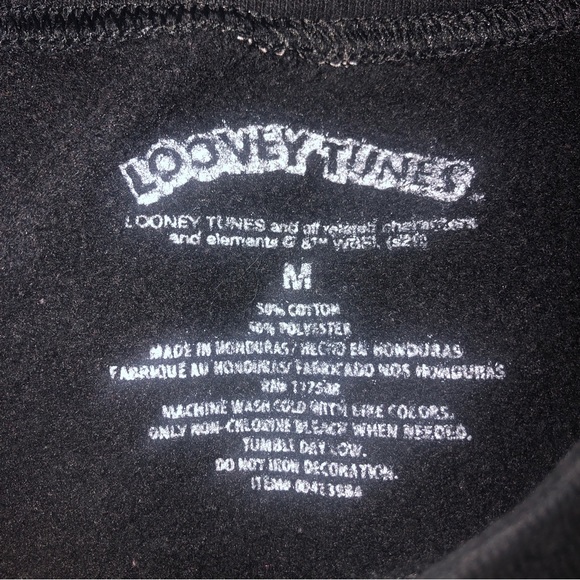 Looney Tunes Embroidered Daffy Crop Crew Neck Sweater - Picture 5 of 5